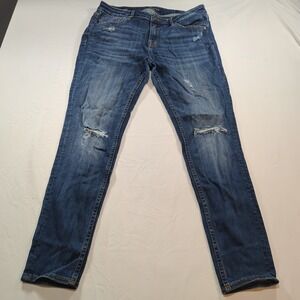Vigoss‎ Women's The Jagger Blue Skinny Jeans 38x29 (31x29) Distressed Med Wash